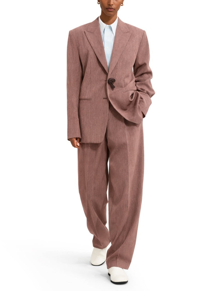 Bottega Veneta Structured Blazer With Notched Lapel And Single Button Closure