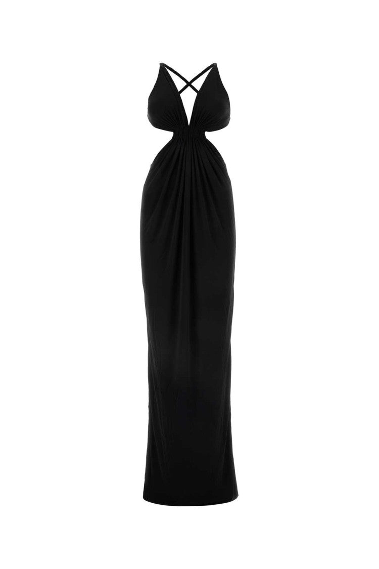 Saint Laurent Black Crepe Long Dress