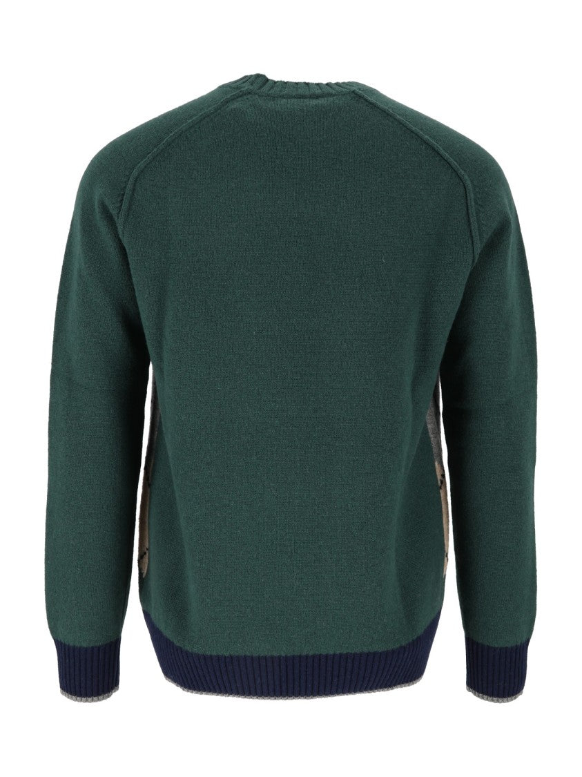 Ballantyne Argyle Ribbed Wool Sweater