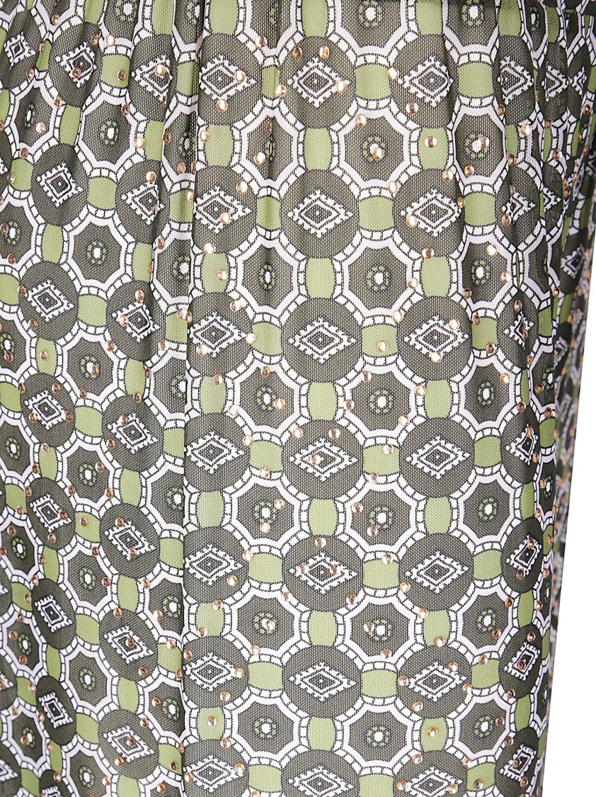 Dries Van Noten Regular Fit Mesh Trousers With Geometric Print