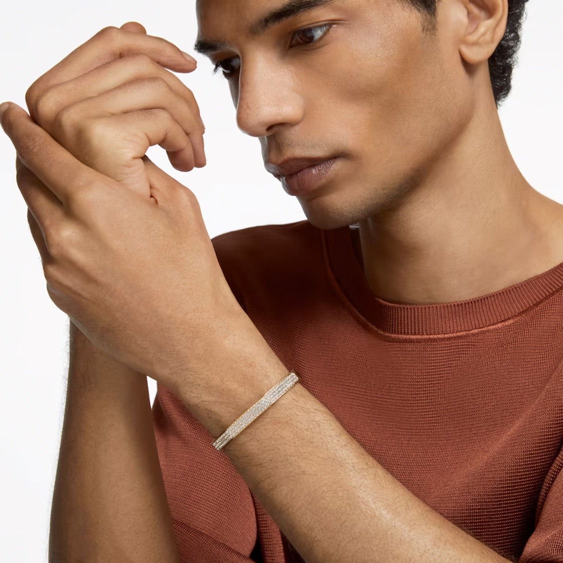 Swarovski Octagonal Bangle With Precision-Cut Pavé Crystals