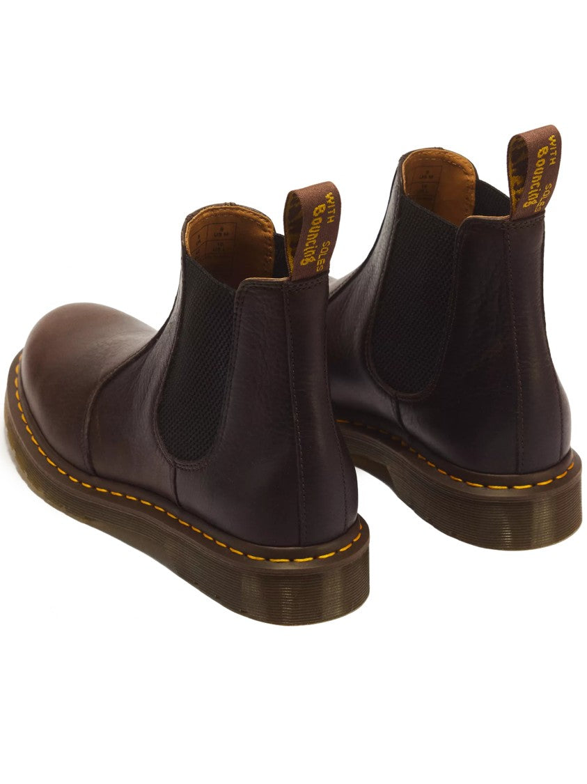 Dr. Martens Brown Elastic Side Panels Leather Ankle Boots