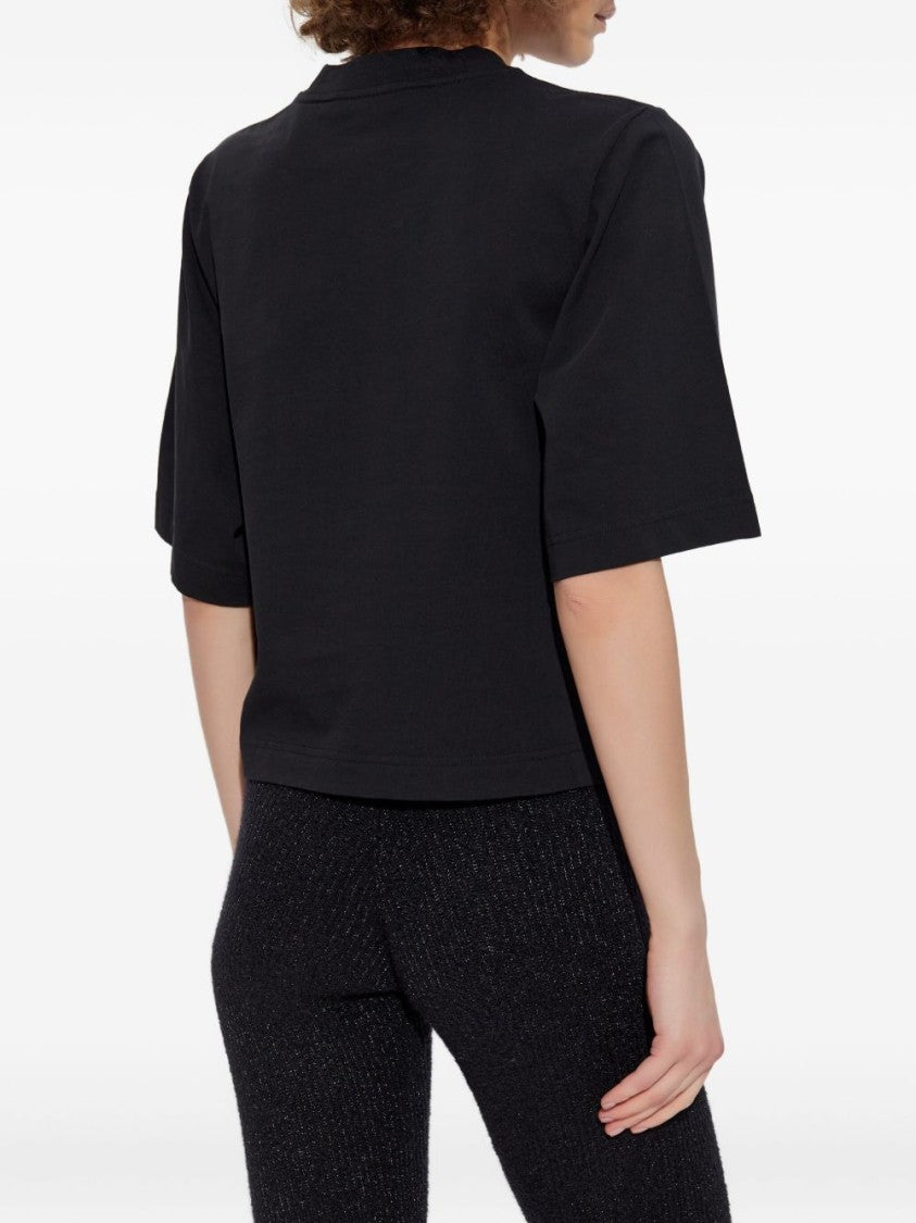 Palm Angels Cropped Black T-Shirt