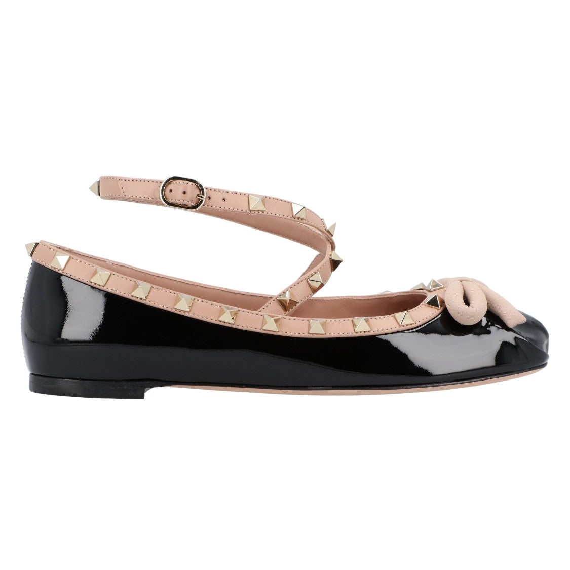Valentino Rockstud Ballerina Shoes Black
