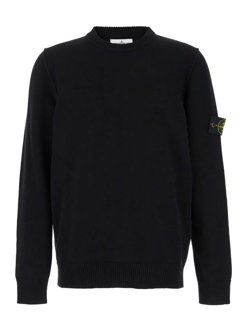 Stone Island Classic Crew Neck Knitwear In Soft Wool Blend