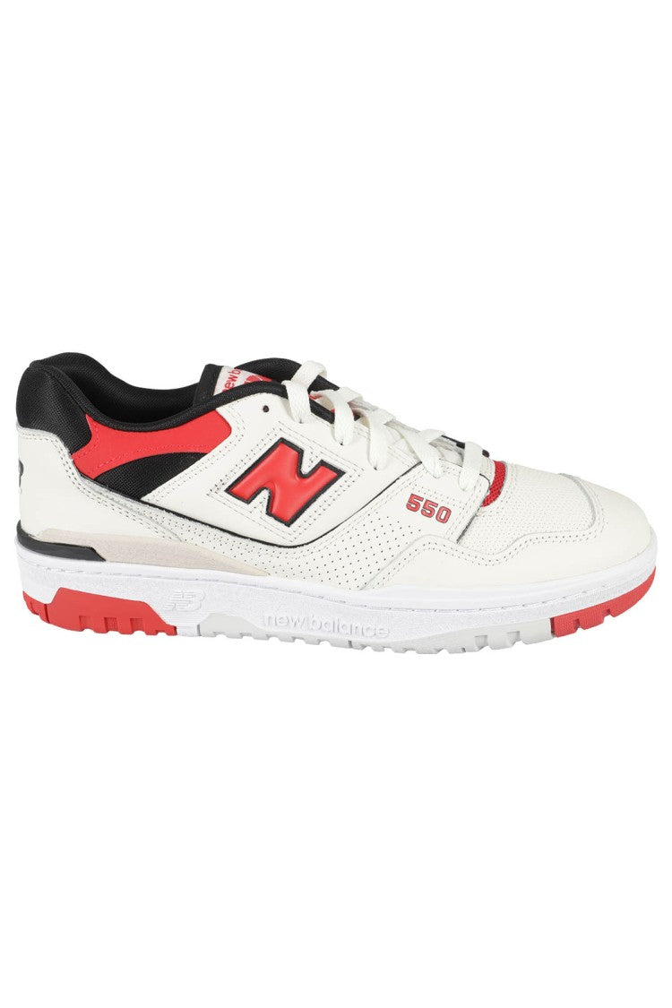 New Balance 550 White And Red Leather Sneakers