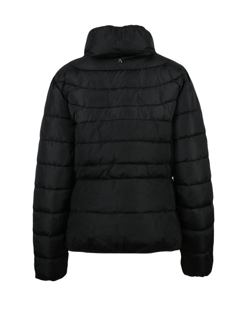 Twinset Actitude Black Tulle Embroidery Quilted Polyamide Down Jacket