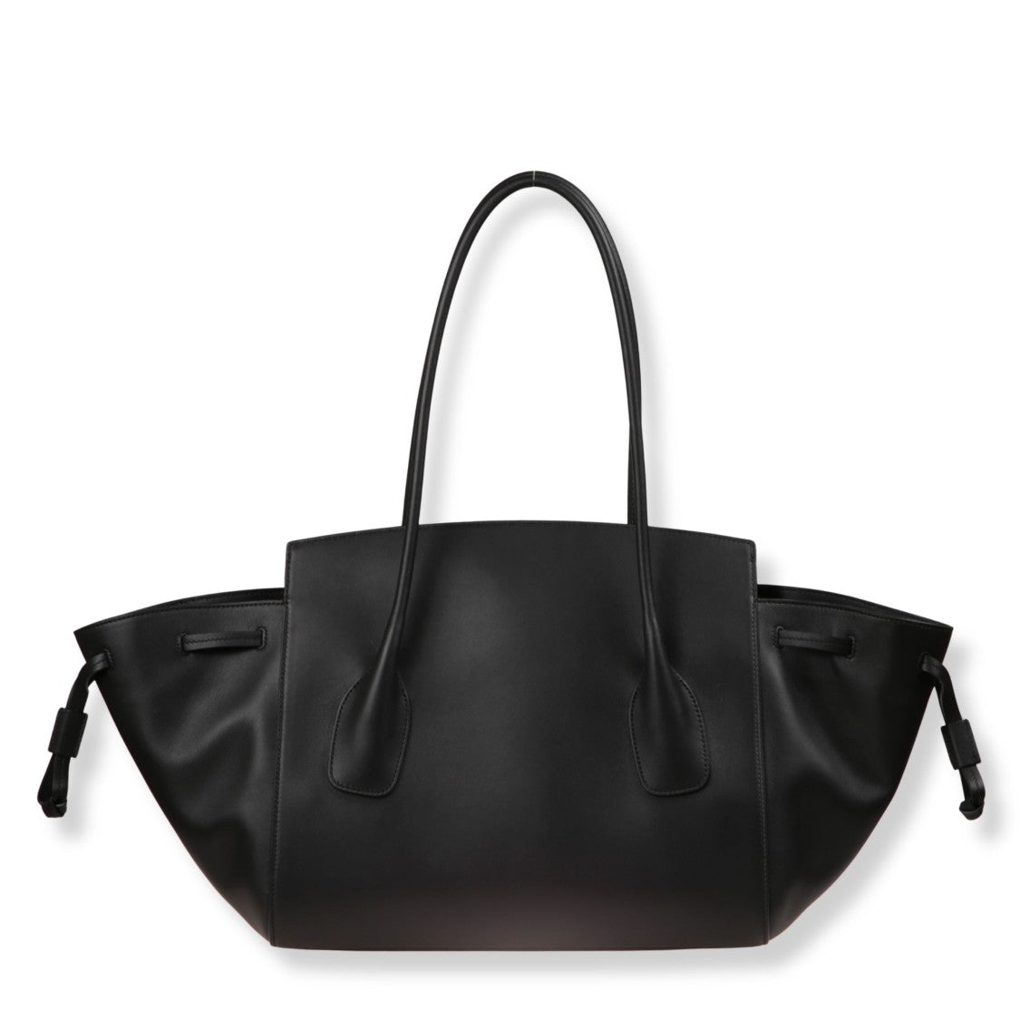 Jil Sander Structured Leather Handbag With Drawstring Detail