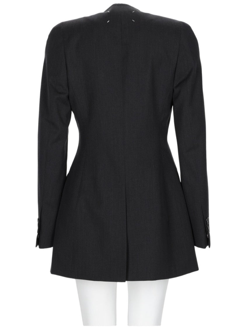 Maison Margiela Structured Black Blazer With Pronounced Shoulders