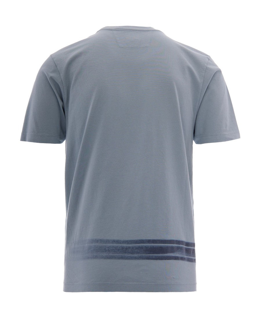 C.P. Company Silver Blue Bottom Logo Cotton T-Shirt