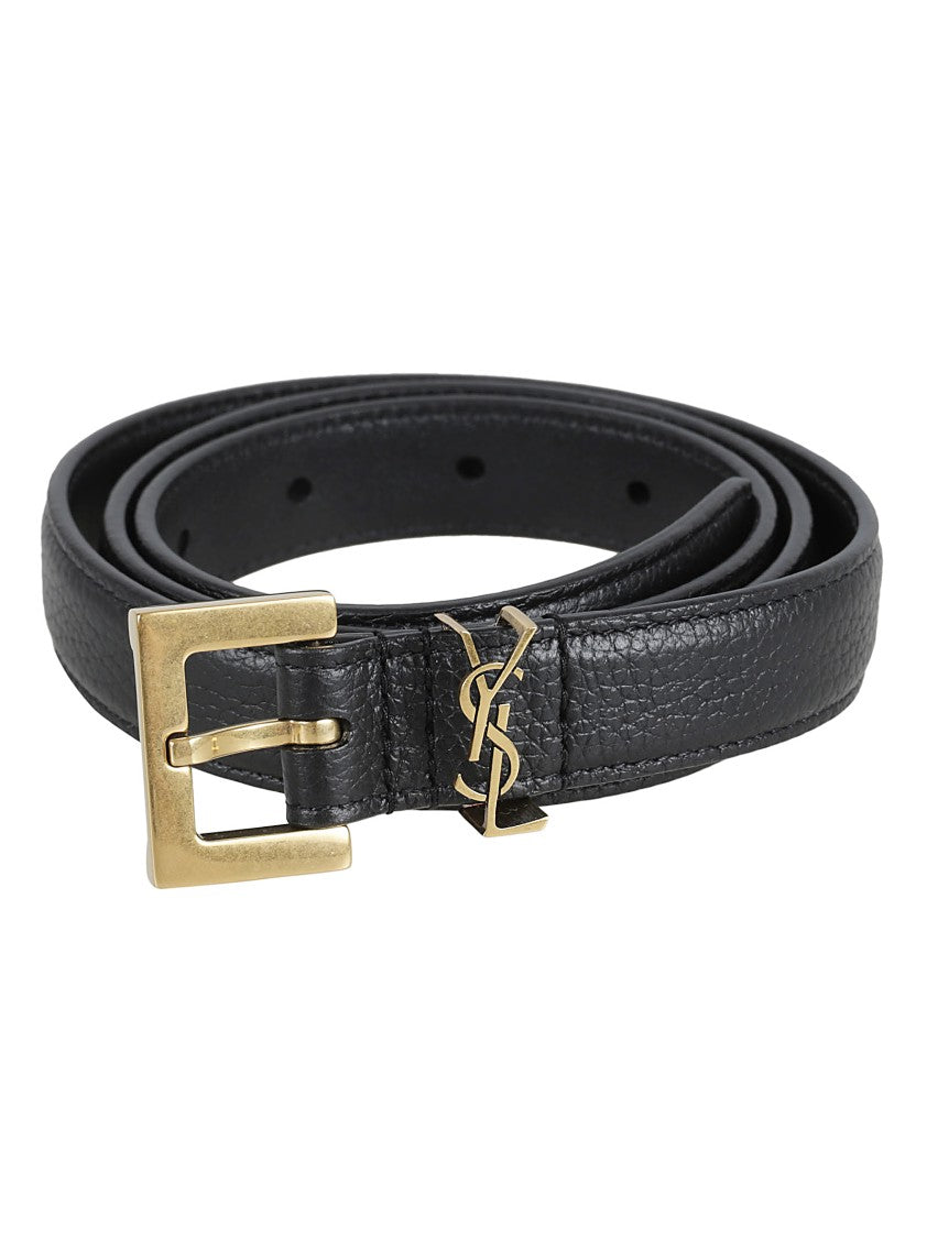 Saint Laurent Calfskin Belt With Classic Buckle