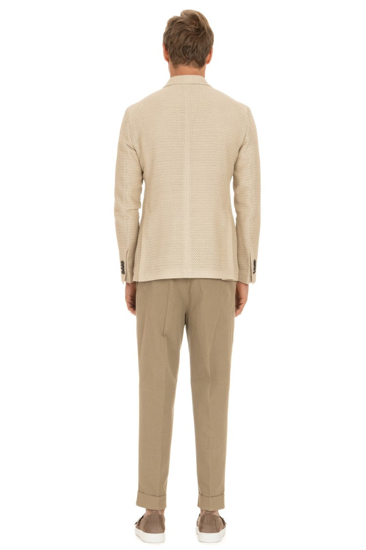 Tagliatore Double-Breasted Jacket Linen-Viscose-Cotton Weston Model
