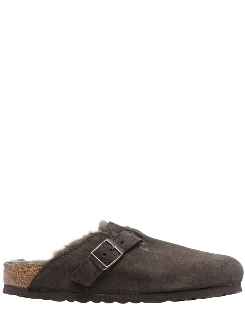 Birkenstock Suede Plush Fur Lining Boston Clogs