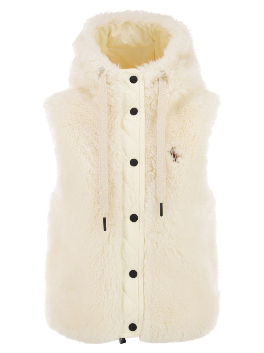 Moncler Grenoble Arve - Teddy-Effect Fleece Padded Gilet