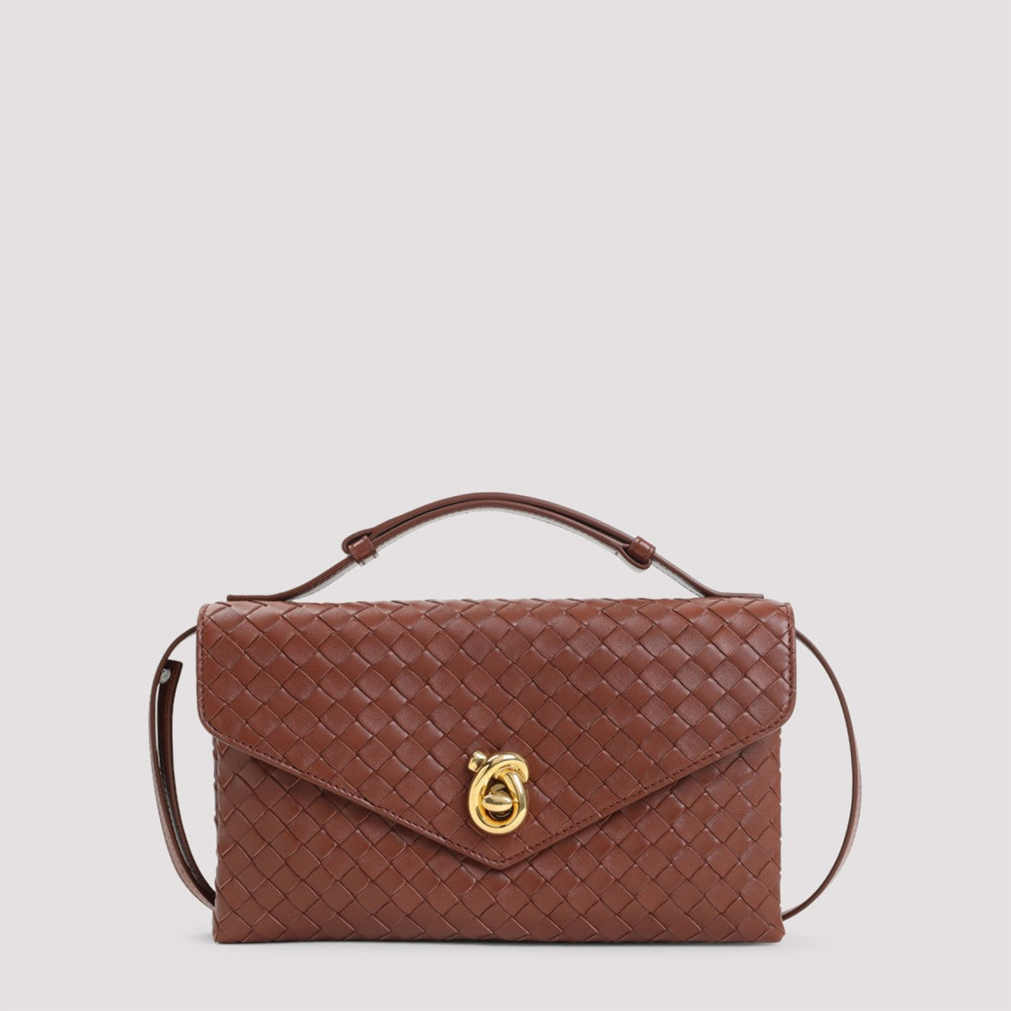 Bottega Veneta Knot Lock Sapele Lamb Leather Shoulder Bag