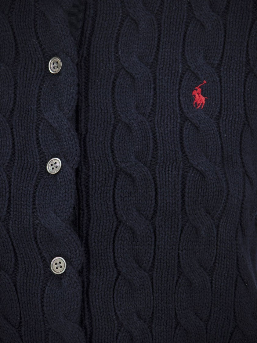 Polo Ralph Lauren Plaited Cardigan With Long Sleeves