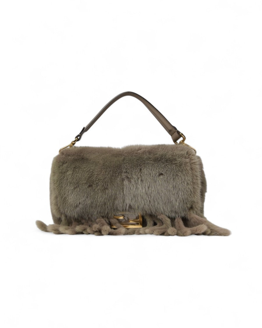 Fendi Medium Mink Dove Grey Baguette