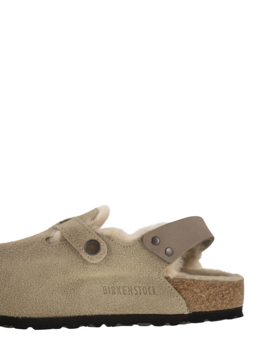 Birkenstock Tokio Shearling - Suede And Lambskin Slippers