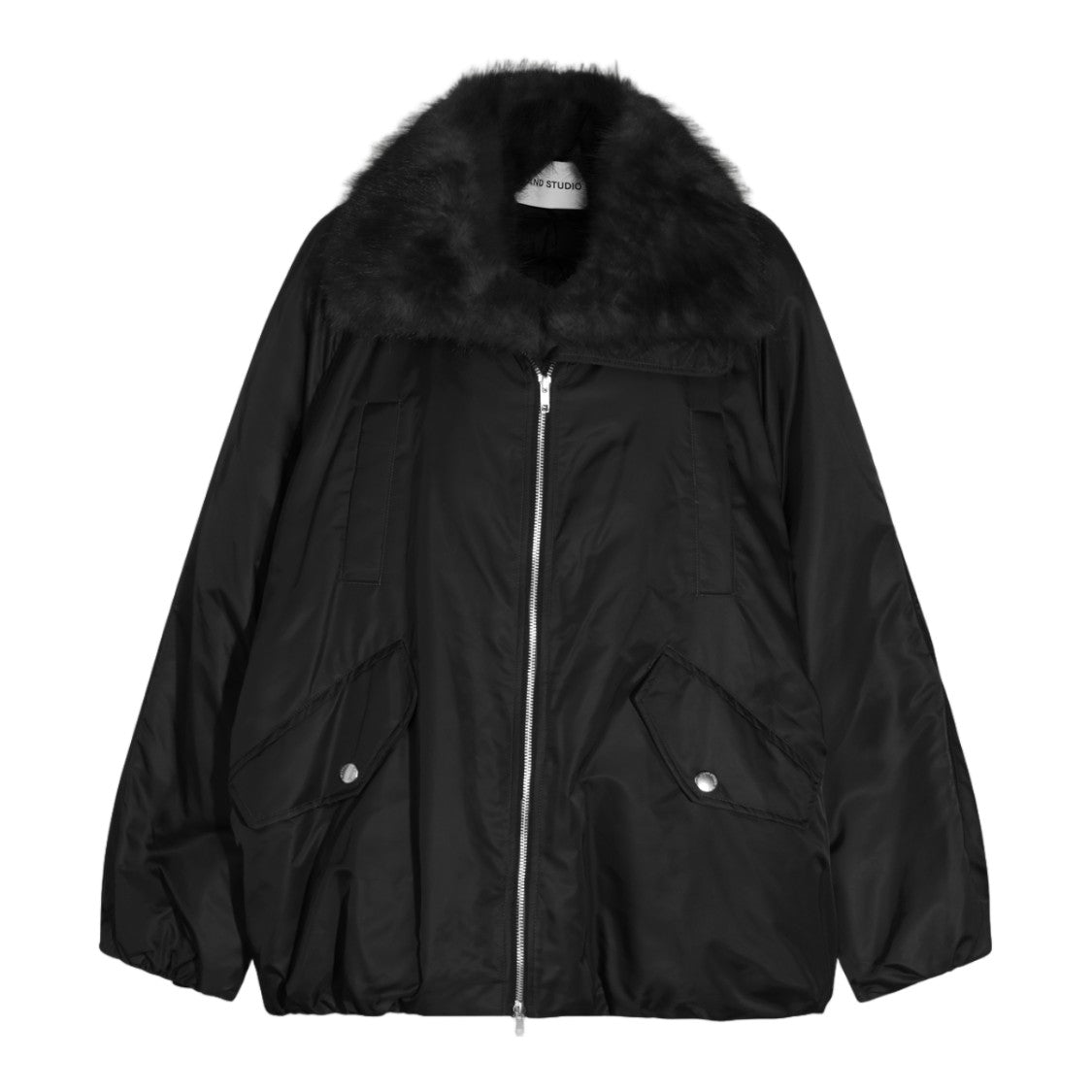 Stand Studio Voluminous Faux Fur Collar Jacket