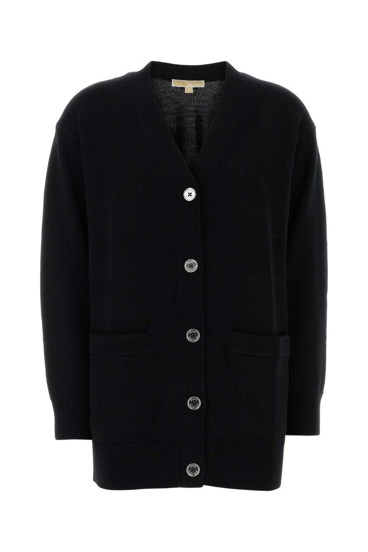 Michael Michael Kors Black Wool Oversize Cardigan