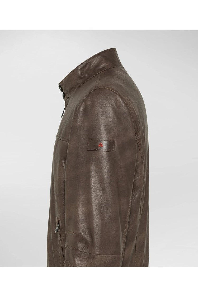 Peuterey Brown Leather Jacket