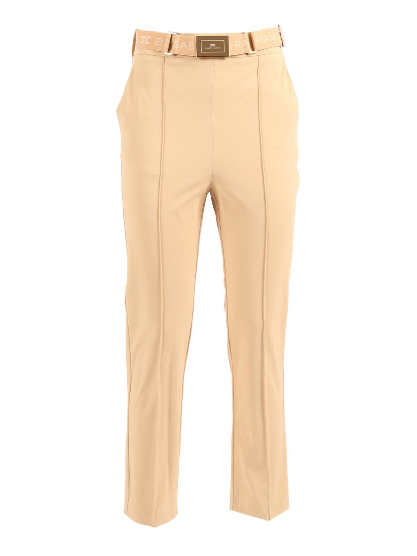 Elisabetta Franchi Tailored Slim Fit Belted Straight-Leg Pants