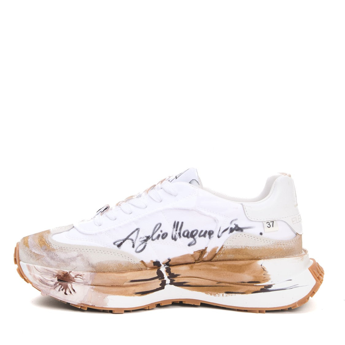 Elena Iachi Bianca E Beige Dipinta A Mano Sneakers