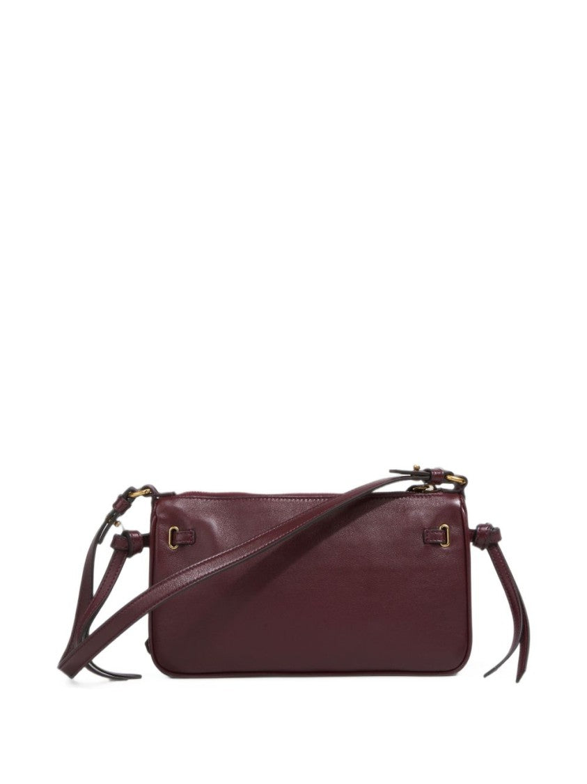 Chloé Sleek Rectangular Shoulder Bag In Rich Burgundy Lamb Leather