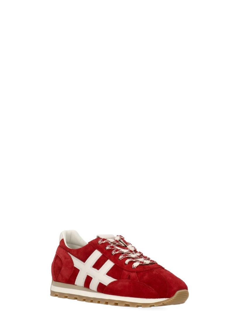Hogan Red H701 Suede Sneakers