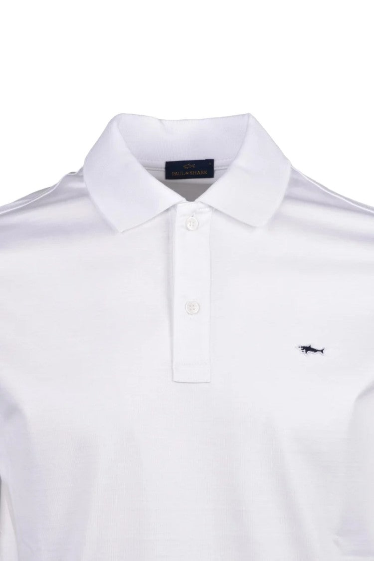 Paul & Shark White Cotton Polo Shirt