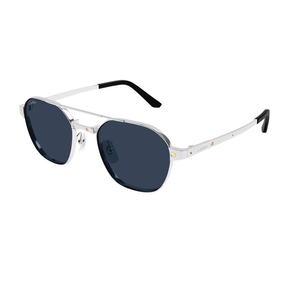 Cartier Ct0571s Santos De Santos De Cartier Silver Polarized Sunglasses
