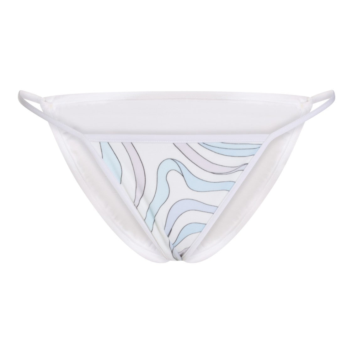 Emilio Pucci Minimalist Bikini Bottom With Thin Side Straps And Wavy Pattern