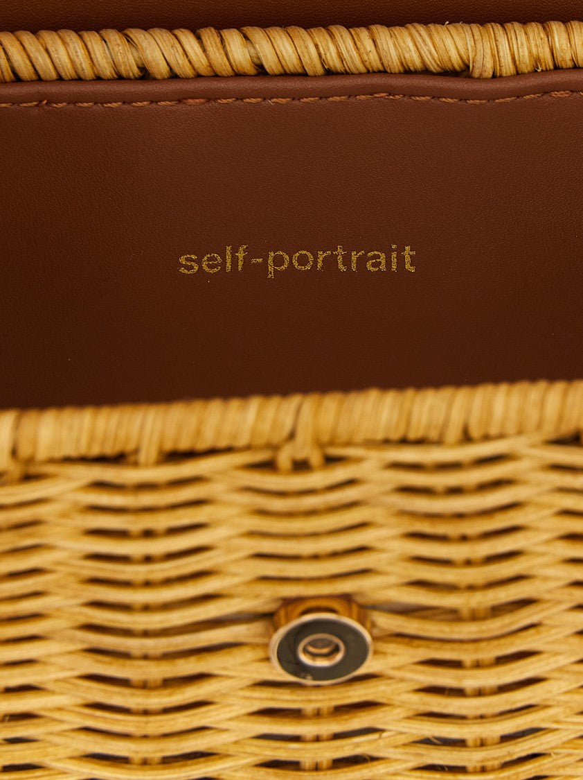 Self-Portrait 'Rattan Micro Bow' Handbag