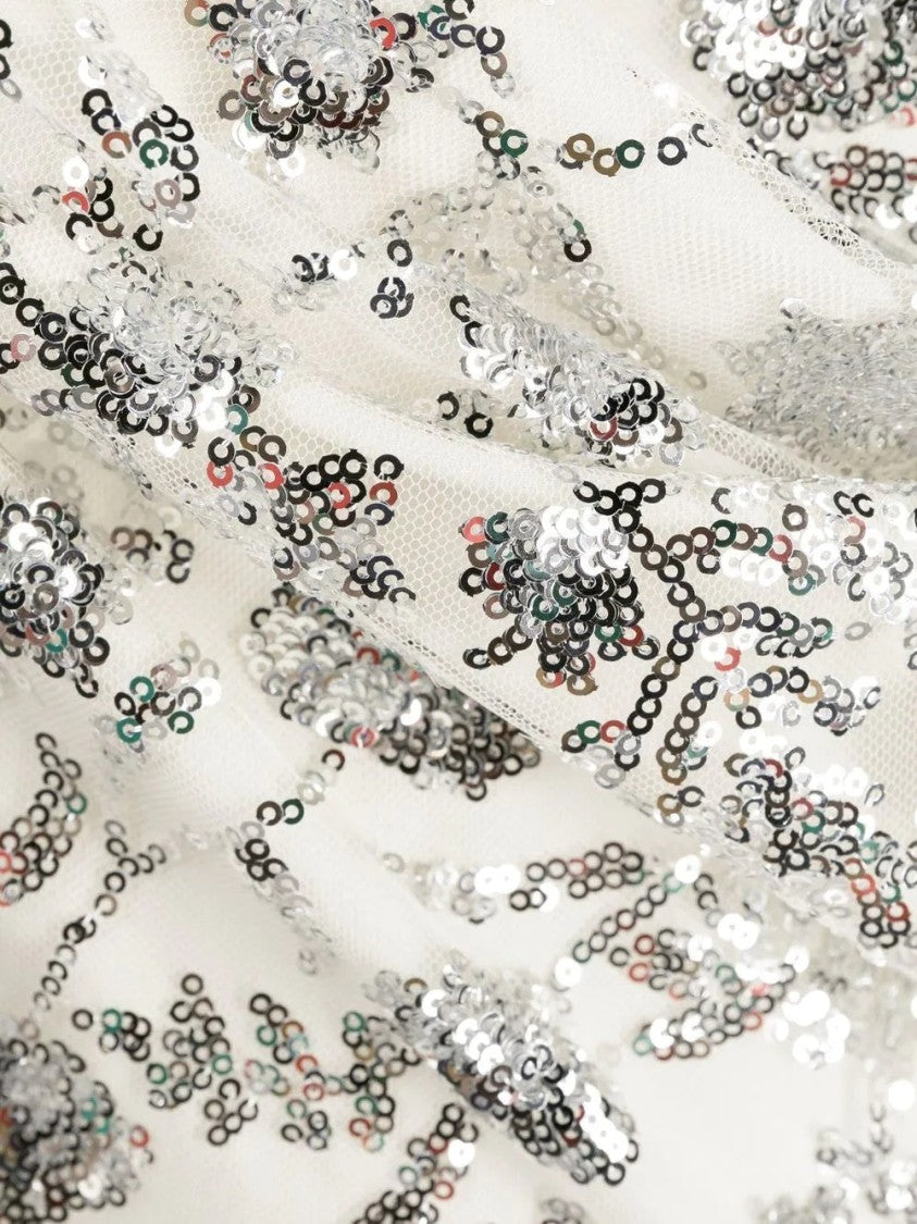 Self-Portrait Champagne Sequinned Midi Dress