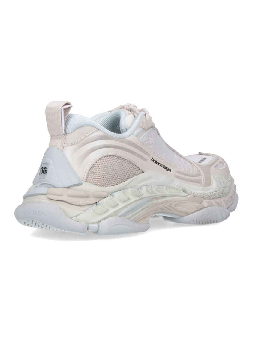 Balenciaga White Layered Chunky Sole Panel Sneakers