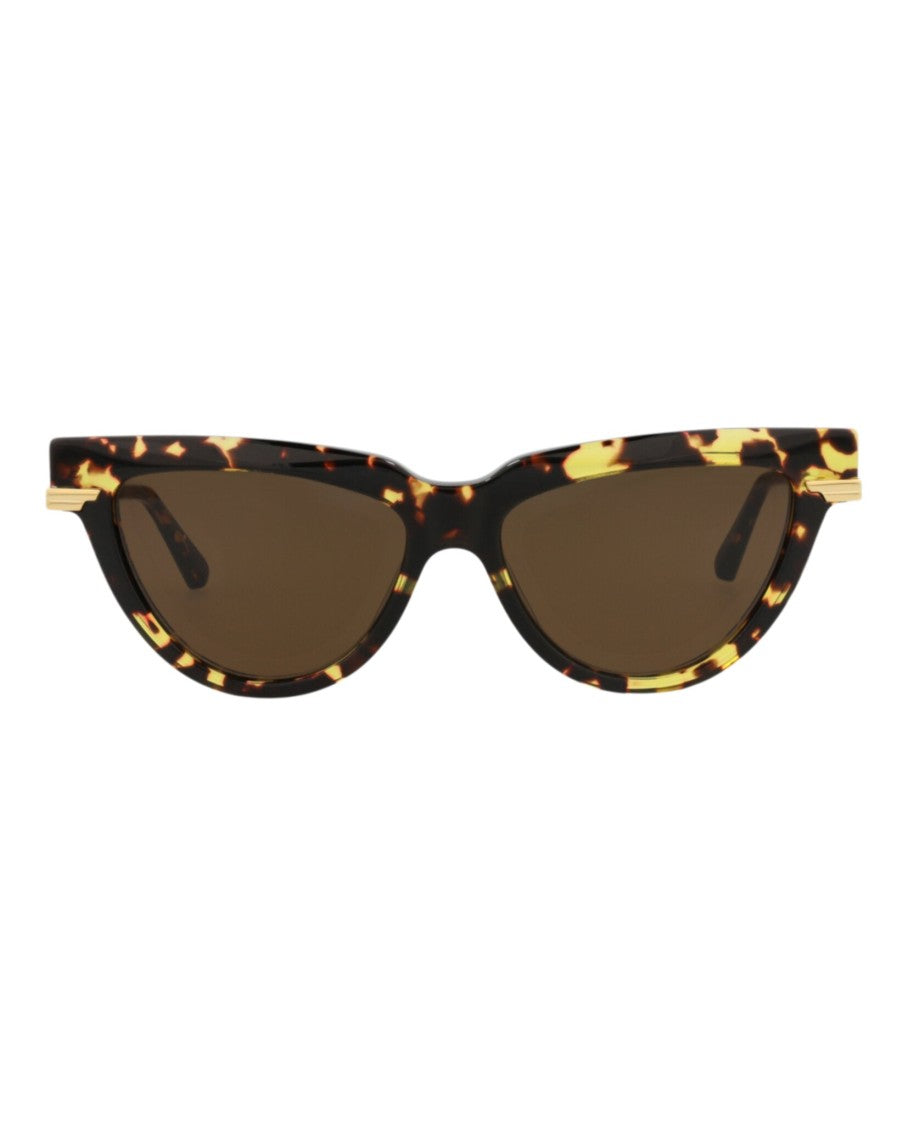 Bottega Veneta Cat Eye Sunglasses In Recycled Acetate With Tortoiseshell Pattern