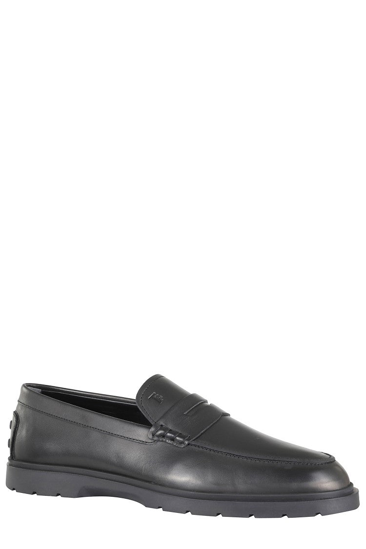 Tod's Black Hybrid Summer Moccasin 59K Leather Loafers