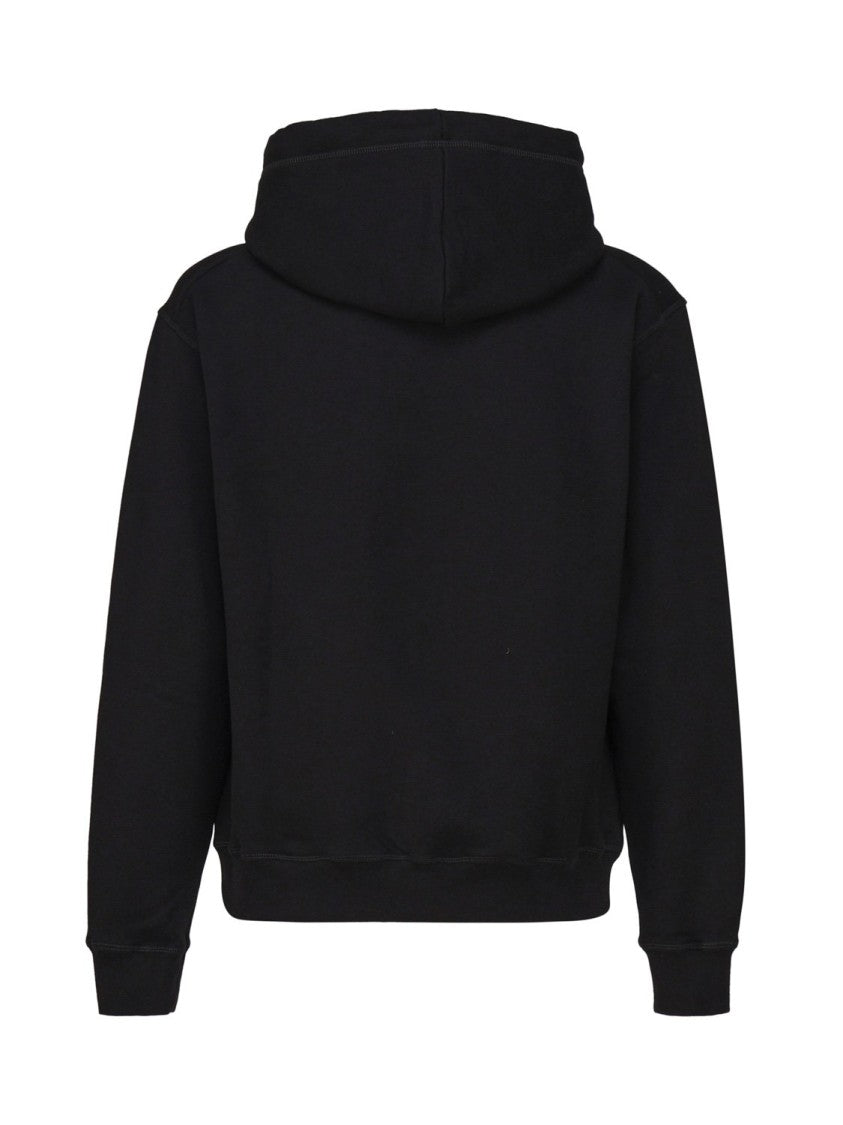 Dsquared2 Black Hoodie With Rhinestone Logo Detail