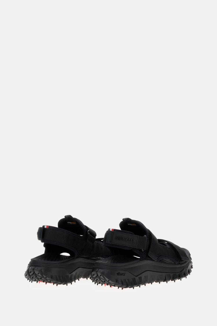 Moncler Double Front Strap Black Vela Sandals With Chunky Sole