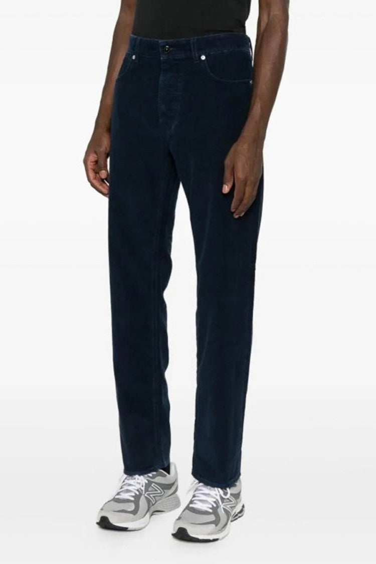 Stone Island Navy Cotton-Polyester Blend Corduroy Trousers