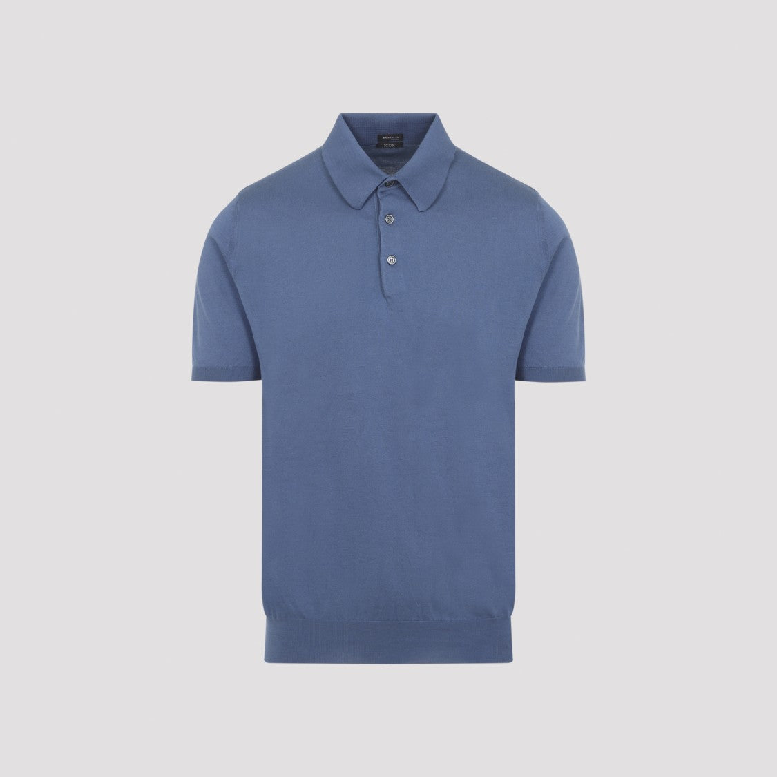 Kiton Fitted Blue Cotton Polo Shirt