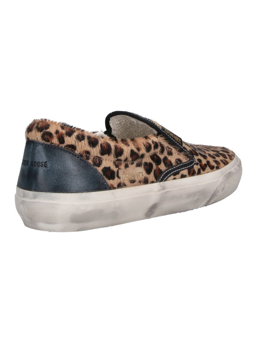Golden Goose Slip-On Sneakers With Bold Leopard Print