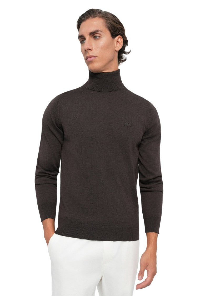 Lacoste Brown Structured Sweater