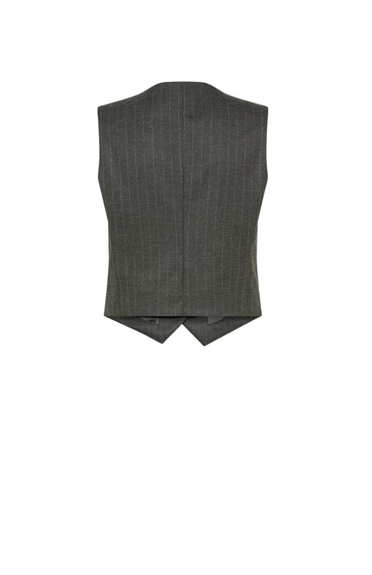 Seventy Pinstriped Bi-Stretch Flannel V-Neck Gilet