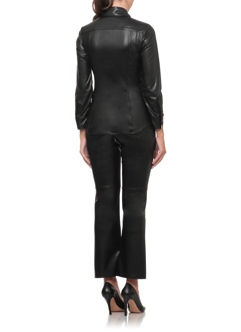Elisabetta Franchi Black Leather-Effect Shirt