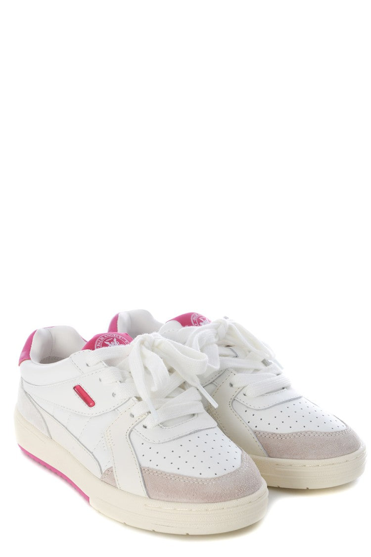 Palm Angels Fuchsia Palm University Leather Low-Top Sneakers