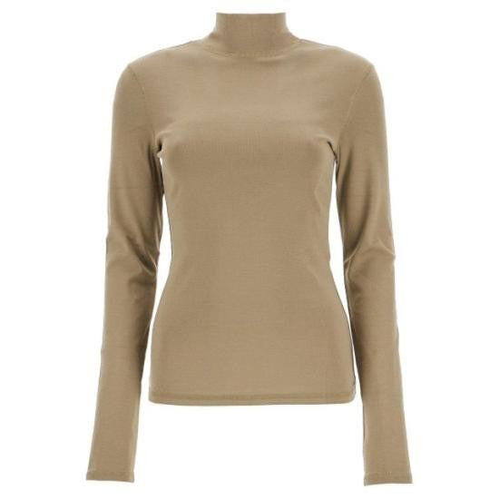 Lemaire Fitted Turtleneck Top With Long Sleeves And High Neckline
