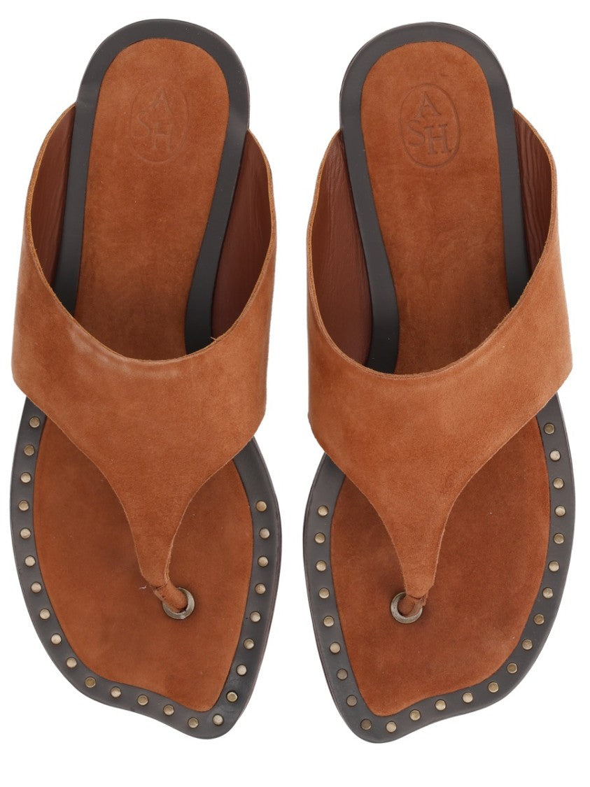 Ash Neutral Genius Studded Wide Strap Sandals