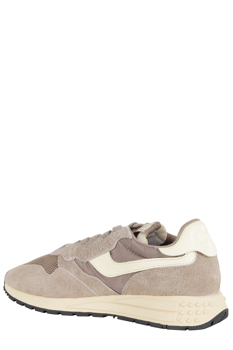 Autry Brown Reelwind Low Side-Logo Suede Sneakers