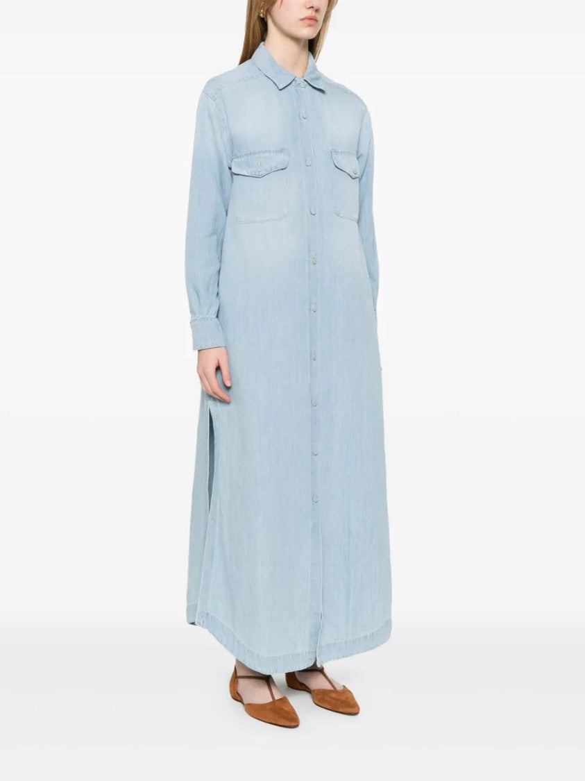 Lorena Antoniazzi Light Blue Denim Maxi Dress